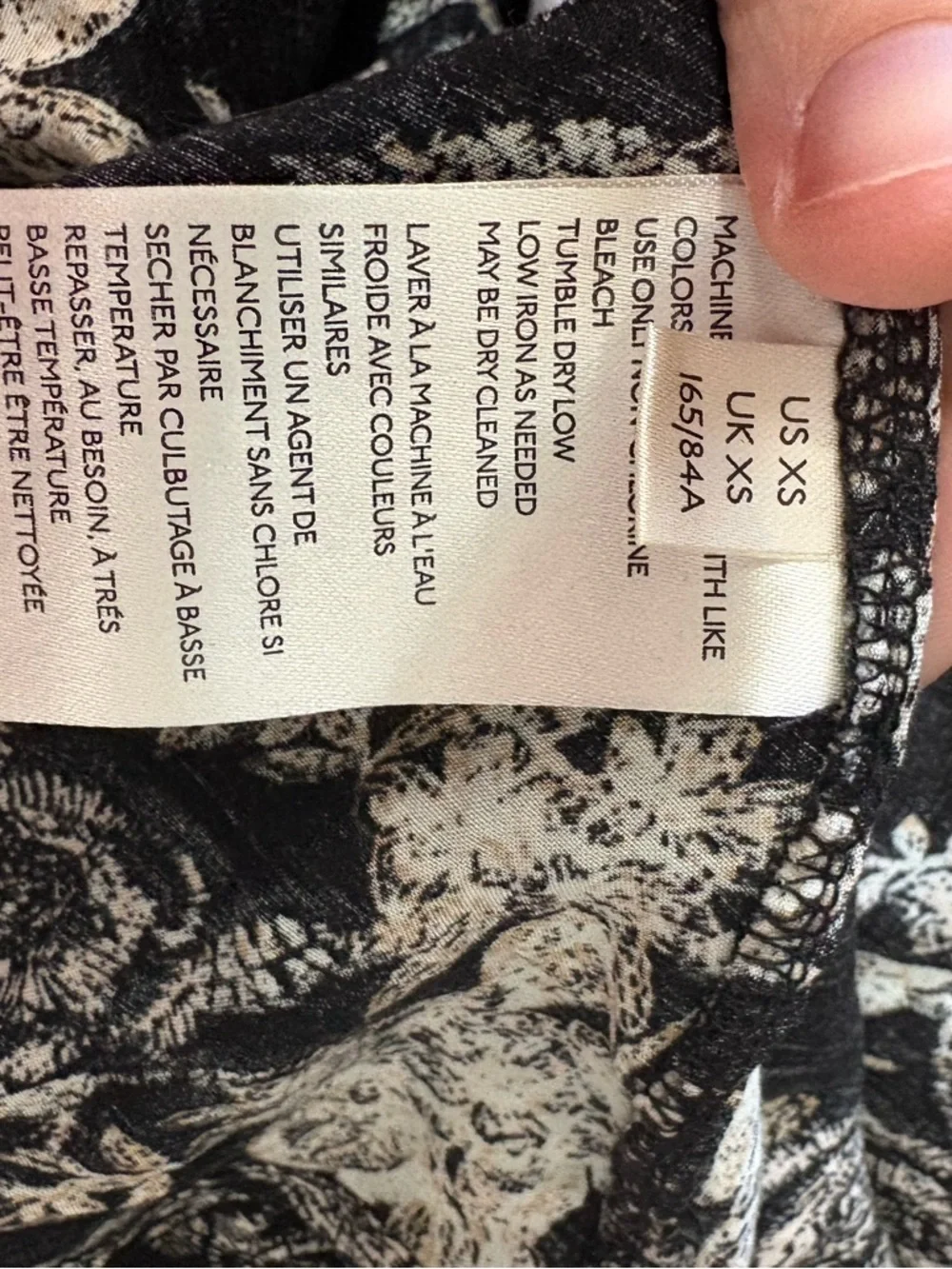 Free People Black Floral Smocked-Neck Peasant Blouse